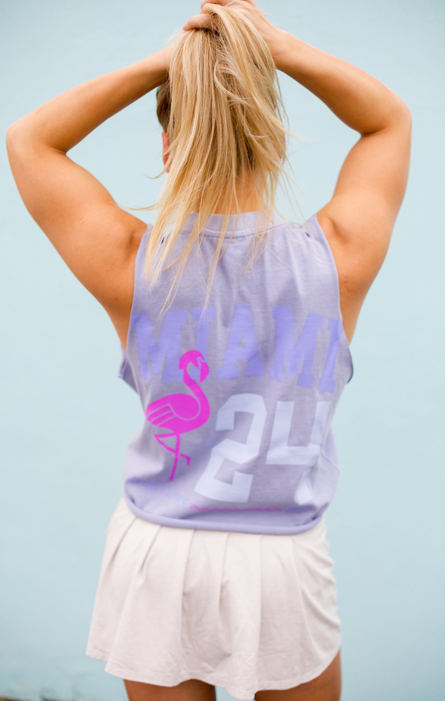 WZA Miami Crop Tee/Tank (Ice Blue)
