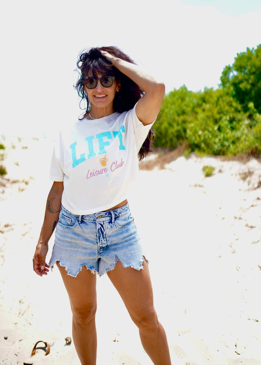 LIFT & Leisure Boxy Crop (Ivory)