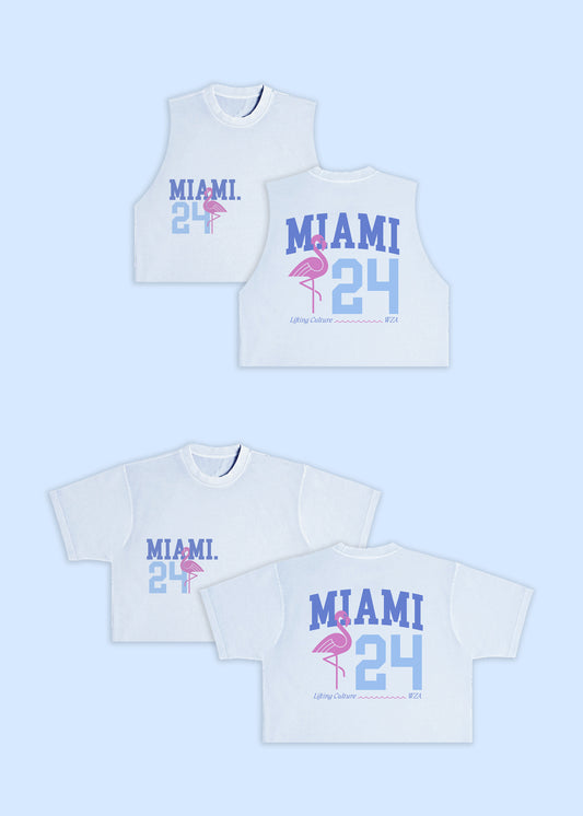 WZA Miami Crop Tee/Tank (Ice Blue)