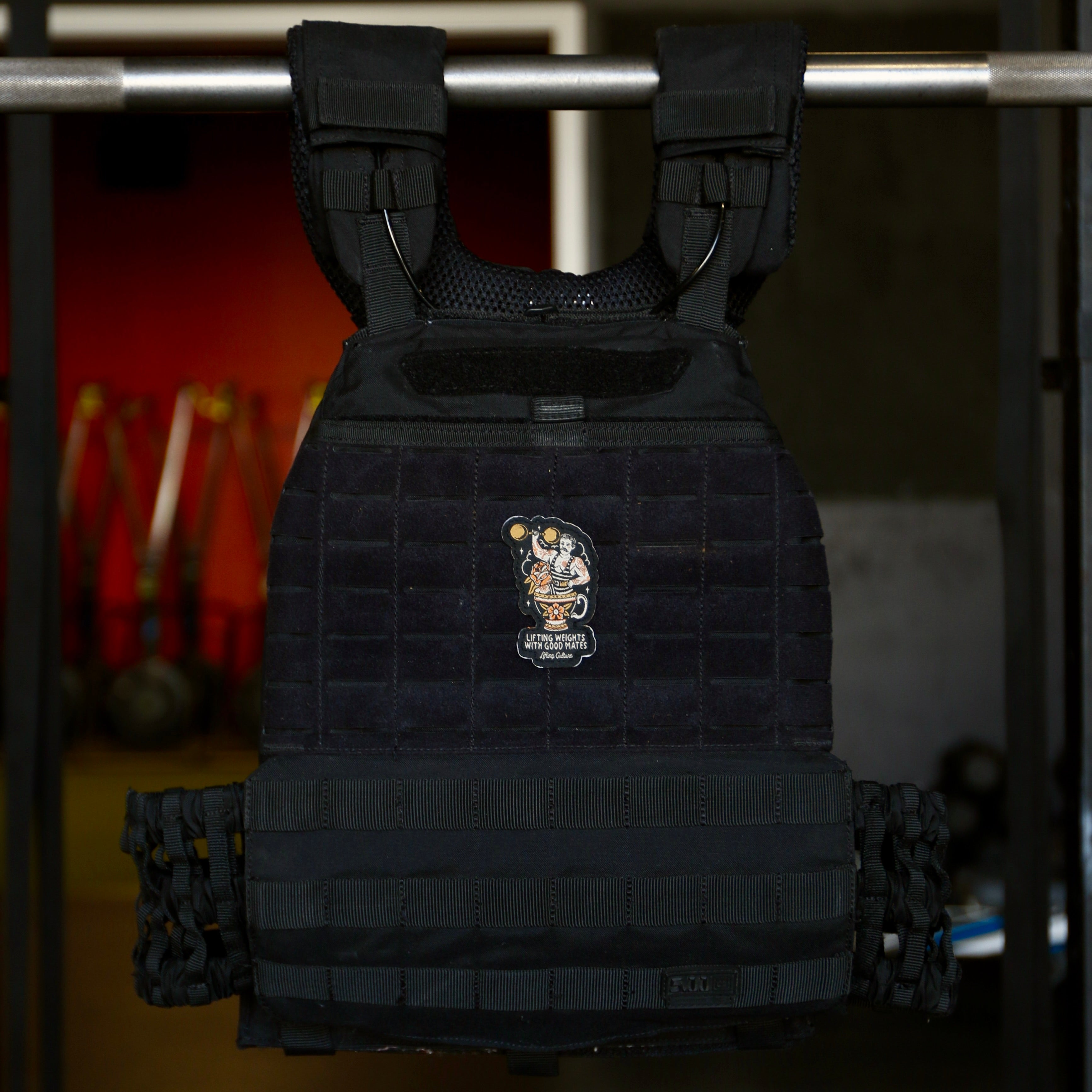 Escudo de Strongman / Parche de velcro - Para mochila de culturismo